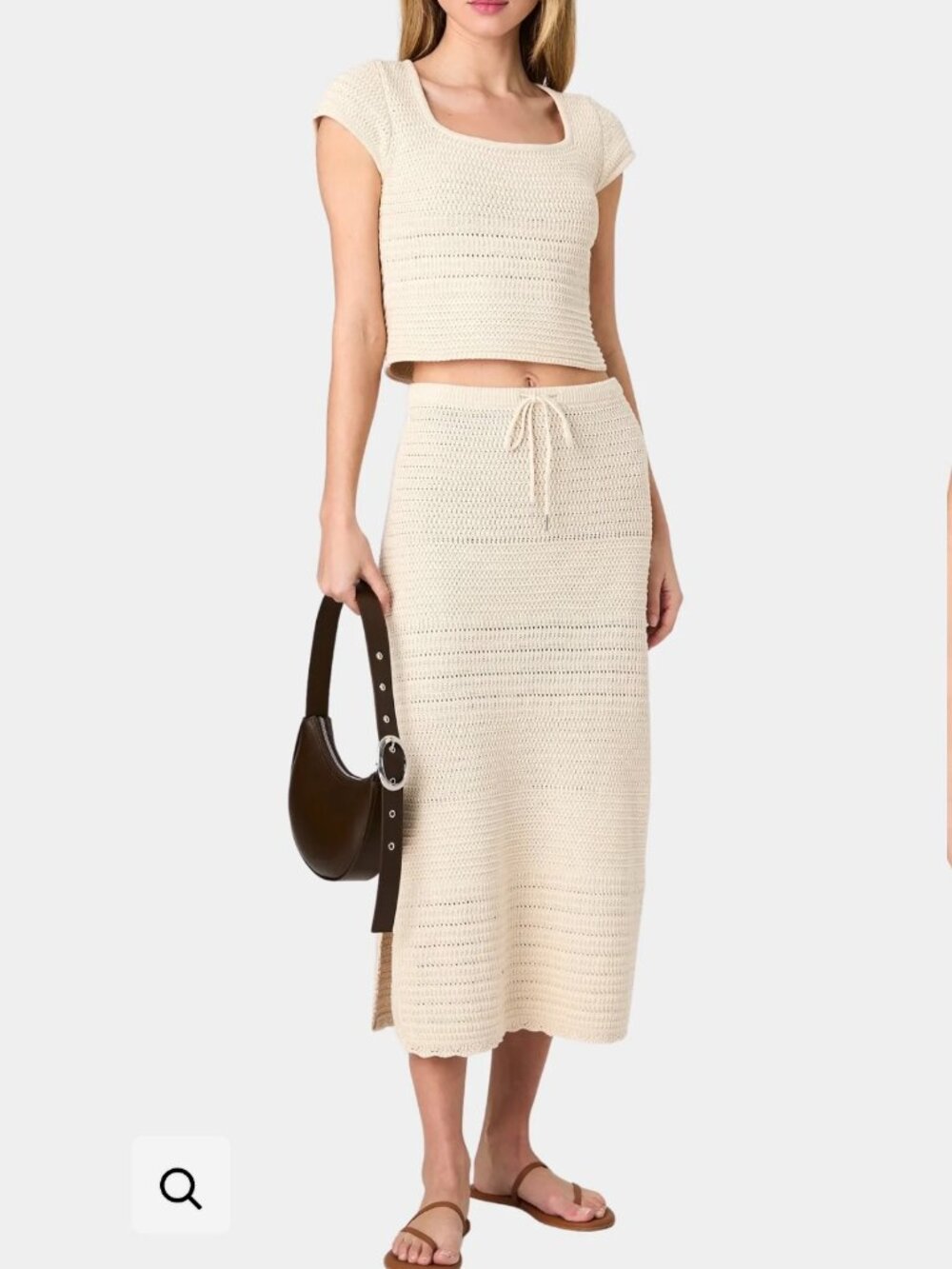 French Connection Nellis Cotton Crochet Co-Ord Set Ecru Cream NWT M